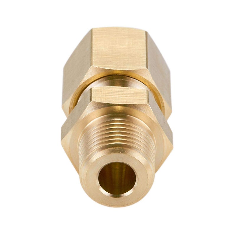 Litorange 4 Pack Metal Brass Compression Tube Pipe Fitting Connector, Straight Coupling Adapter, 1/4" Tube OD x 1/4" NPT Male - Image 4